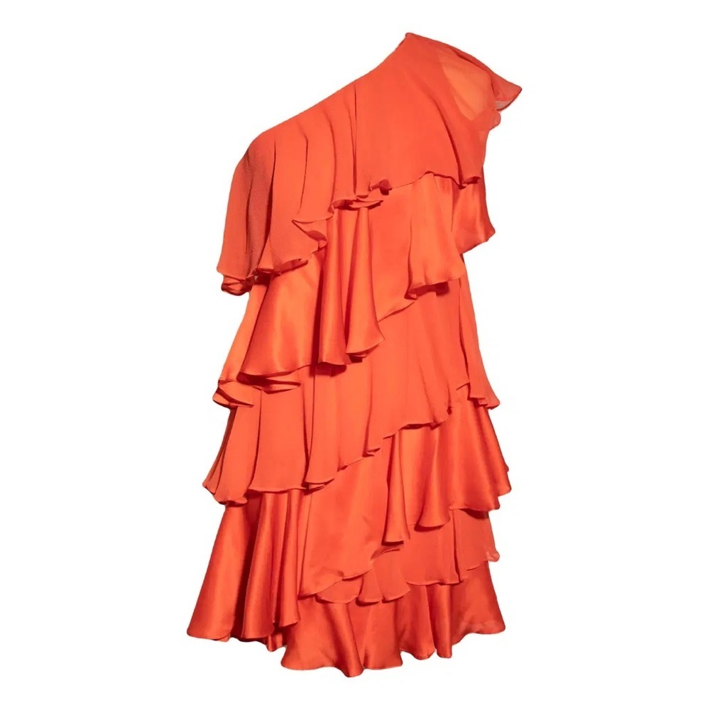 NWT Halston Heritage Orange 100% Silk Mini Dress Size 6